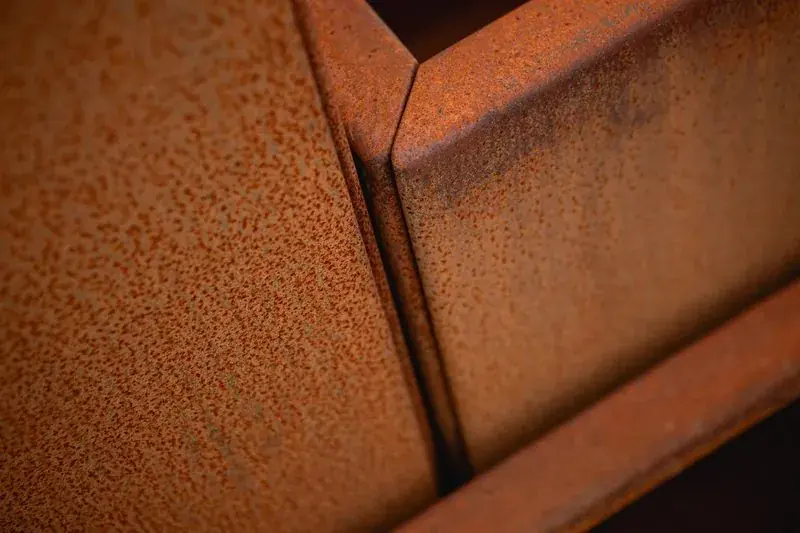Corten steel texture close-up