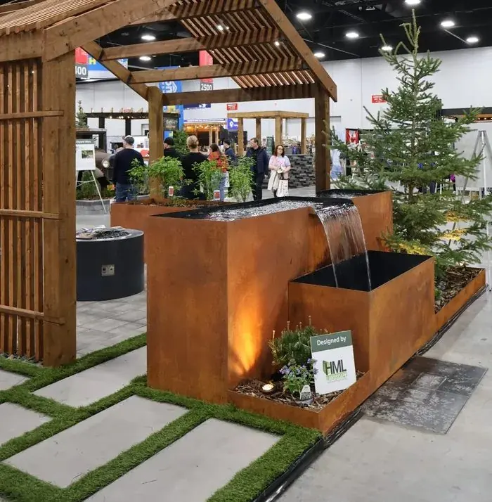 Custom multi-tiered water feature